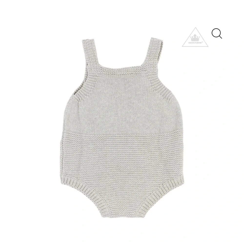Stella McCartney Kids Gray and Brown Knit One Piece hedgehog cotton wool